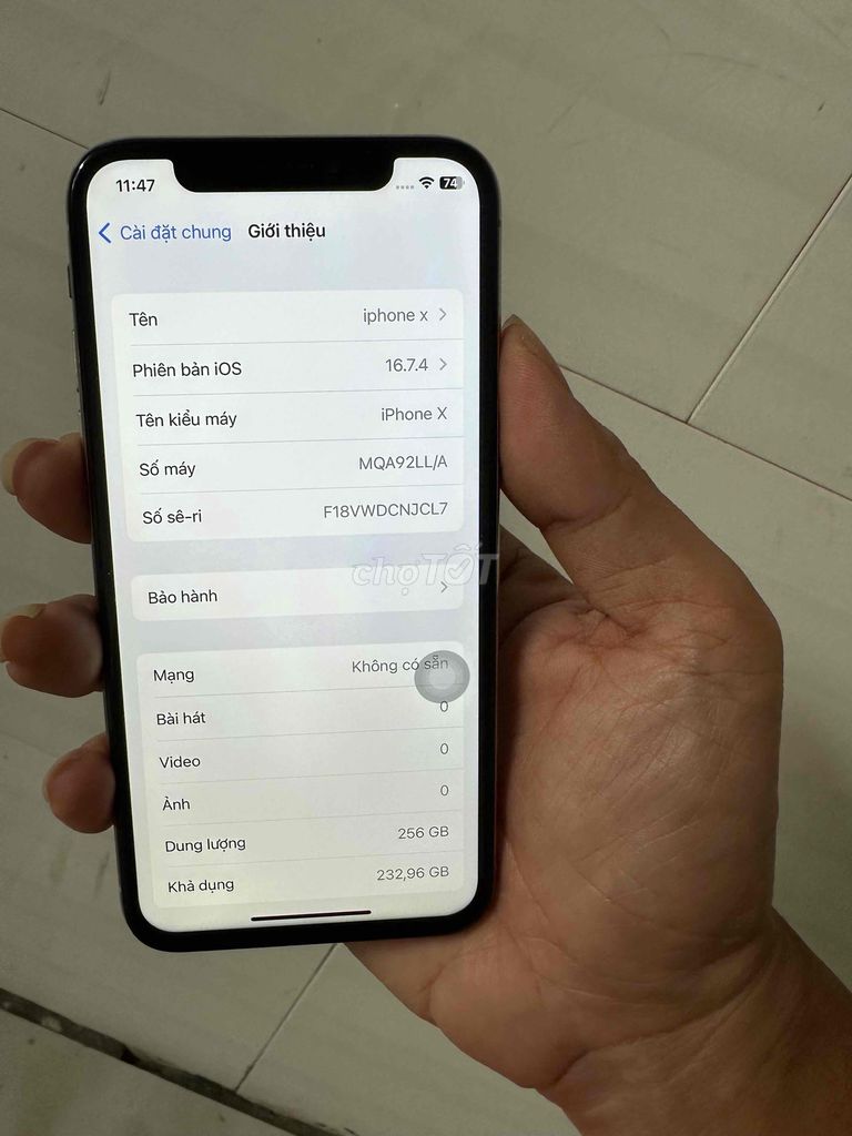 iPhone X 256GB Quốc Tế Đẹp Zin, Giá Rẻ