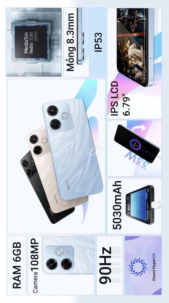 Xiaomi Redmi 13X 6/ 128GB Xám xanh. Mua bán Điện thoại tại Quận 7 Tp Hồ Chí Minh được đăng bởi THÔNG VÕ hình 1