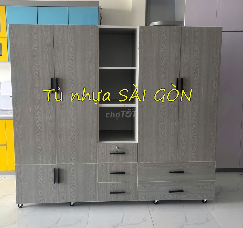 Tủ quần áo Nhựa Đài Loan Xám 1m8x1m85x45cm. Mua bán Tủ, kệ gia đình tại Huyện Đức Hòa Long An được đăng bởi Cửa Hàng Nội Thất hình 1