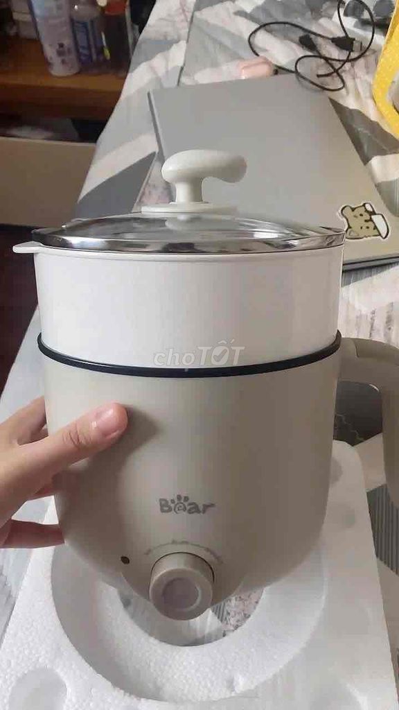 Nồi lẩu điện Bear 1.2L Trắng, Xám. Mua bán Bếp, lò, đồ điện nhà bếp tại Huyện Hòa Thành Tây Ninh được đăng bởi Hẻm Ăn Vặt SuRốt BĐS nhà đất SuRốt hình 1