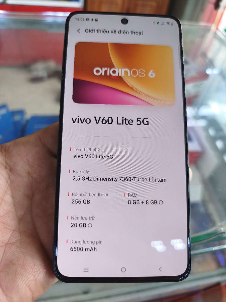 Vivo V60 Lite 5G 8GB/256GB Xám. Mua bán Điện thoại tại Quận Liên Chiểu Đà Nẵng được đăng bởi LAPTOP THẢO NGUYÊN hình 1