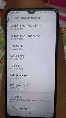 Samsung Galaxy A03 Core Đen Đã sử dụng