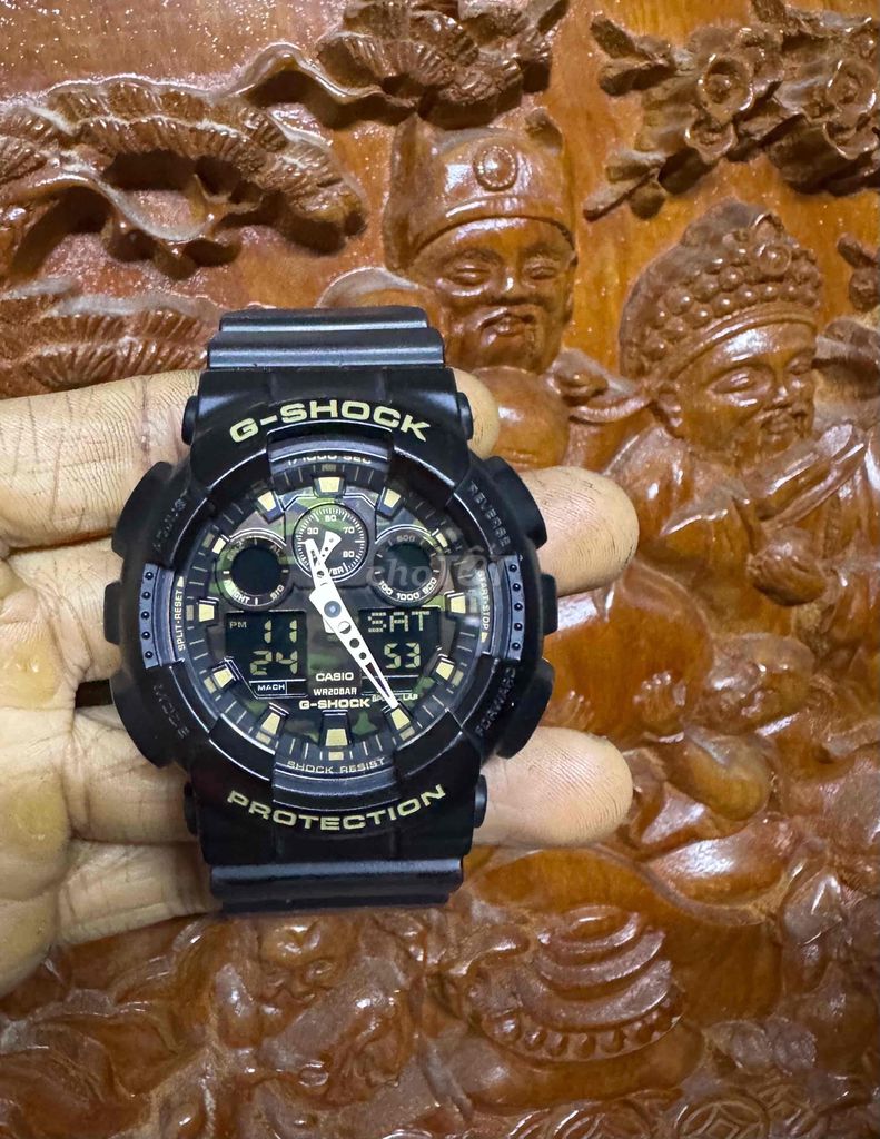 Đồng hồ Casio thể thao G-shock ga 100CF đen gshock