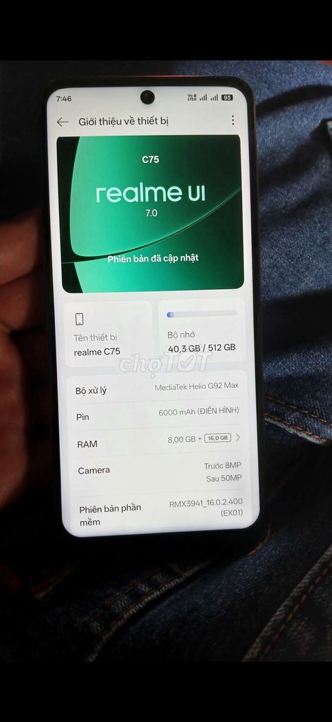 Realme C75 Ram8+16.  512GB gl. Mua bán Điện thoại tại Quận 12 Tp Hồ Chí Minh được đăng bởi a Tam Grab  hình 1