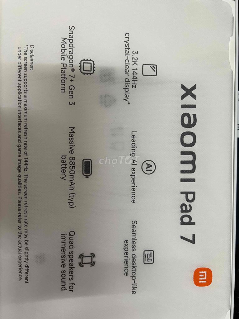 Xiaomi Pad 7 Snap 7+ Gen 3 8GB/128GB. Mua bán Máy tính bảng tại Thành phố Đà Lạt Lâm Đồng được đăng bởi kha hình 1