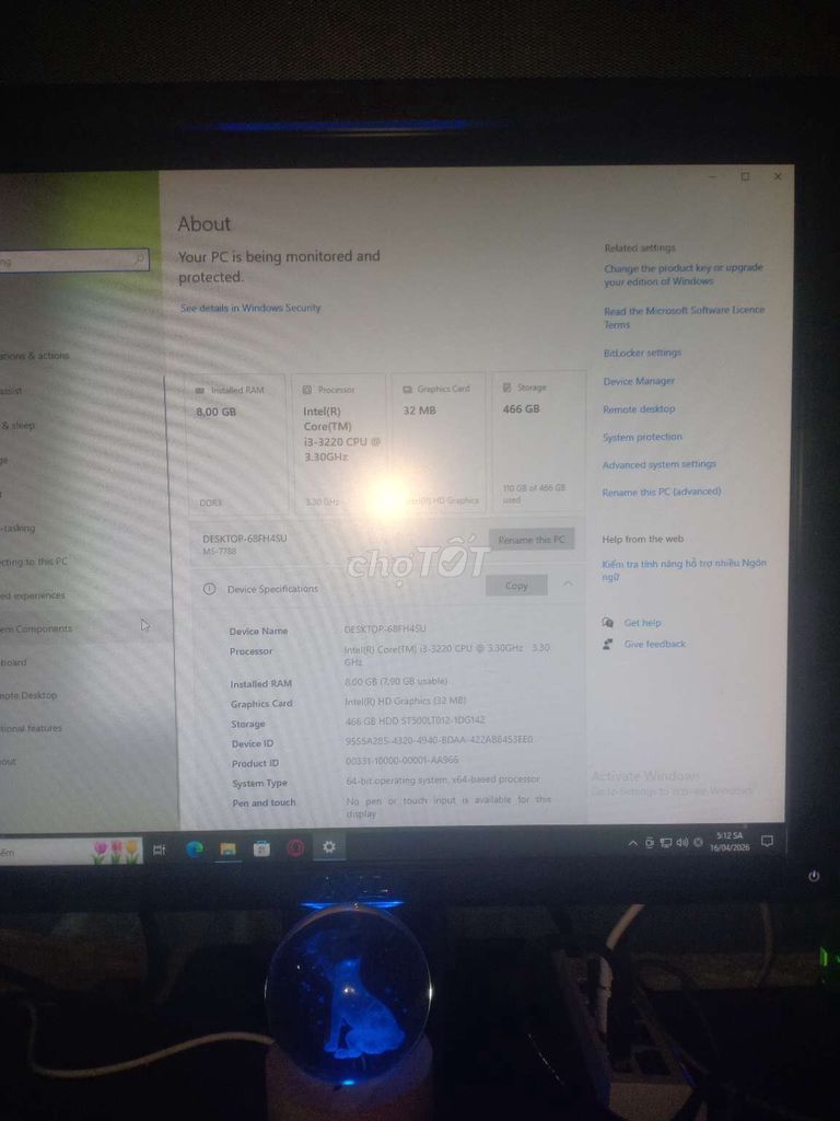 Máy tính để bàn Intel Core i3-3220 8GB/466GB. Mua bán Máy tính để bàn tại Huyện Tân Thạnh Long An được đăng bởi 79tc hình 1