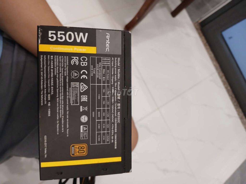Nguồn máy tính Antec 550W 80 Plus Bronze Đen. Mua bán Linh kiện (RAM, Card...) tại Quận Bình Thuỷ Cần Thơ được đăng bởi Bảo Nhor hình 1