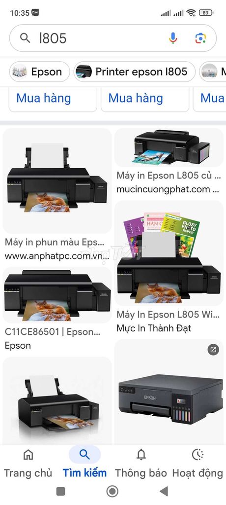 Máy in phun màu Epson L805 Wi-Fi sắc nét cực căng. Mua bán Đồ dùng văn phòng tại Quận Tân Bình Tp Hồ Chí Minh được đăng bởi  37A Hồng lạc phường 10 Quận Tân Bình  hình 1