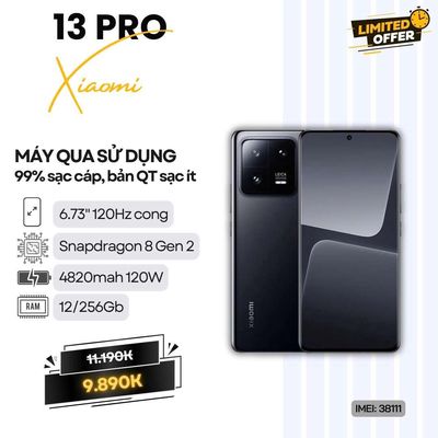 XIAOMI 13 PRO 12/256 BẢN QT GỐC SẠC ÍT LẦN. Mua bán Điện thoại tại Quận Ninh Kiều Cần Thơ được đăng bởi Zelda Phone