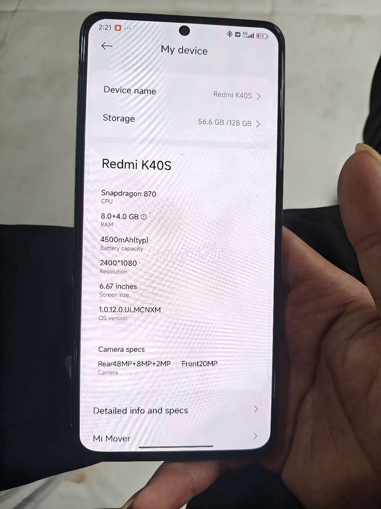 Xiaomi Redmi K40S 8GB/128GB Xám. Mua bán Điện thoại tại Quận Hà Đông Hà Nội được đăng bởi Nam Nguyễn hình 1