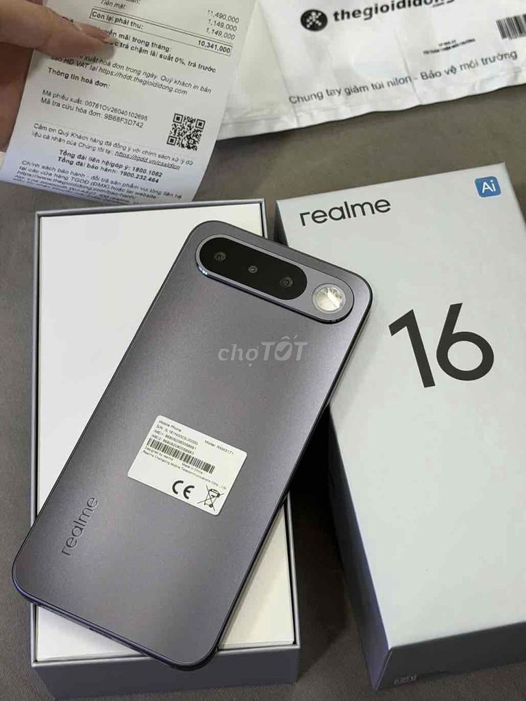 Realme 16 5G 256GB Xám Mới 100% kích 04/26 Tgdđ. Mua bán Điện thoại tại Quận 8 Tp Hồ Chí Minh được đăng bởi CA REM BÁN TÁO hình 1