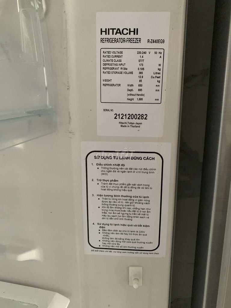 Tủ lạnh Hitachi R-Z440EG9 Bạc 365 lít. Mua bán Tủ lạnh tại Quận 4 Tp Hồ Chí Minh được đăng bởi Ngọc Phương  hình 1