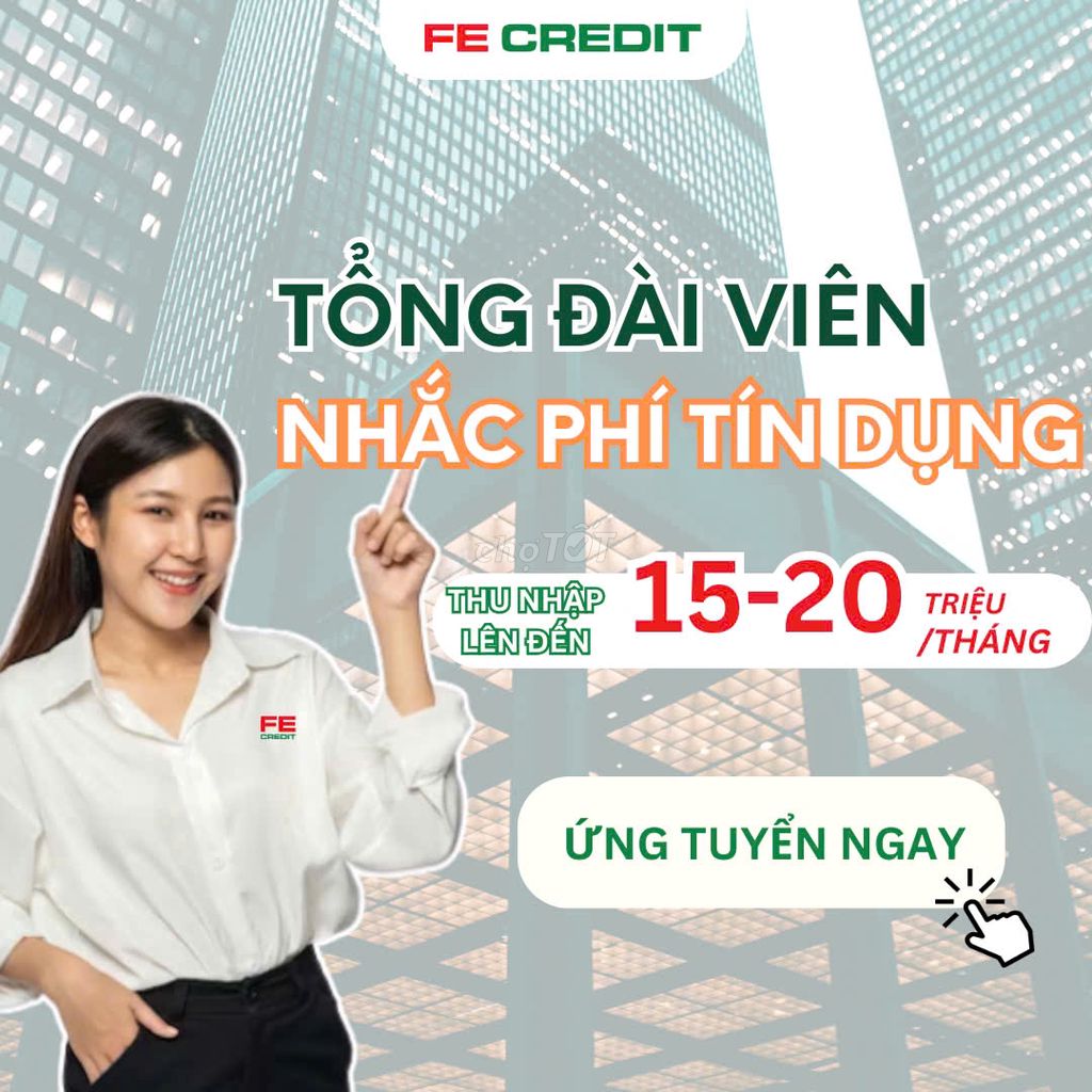 TỔNG ĐÀI VIÊN NHẮC PHÍ_KHÔNG Y/C KINH NGHIỆM. Việc làm Bán hàng tại Quận Tân Bình Tp Hồ Chí Minh được đăng bởi Hương Nhân Sự hình 1