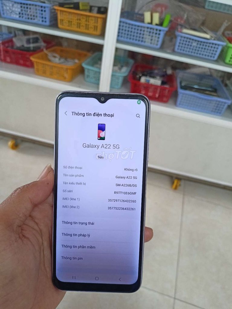 Samsung Galaxy A22 5G ram 6/128gb zin full. Mua bán Điện thoại tại Quận Bình Thuỷ Cần Thơ được đăng bởi CH Thuan Mobile hình 1