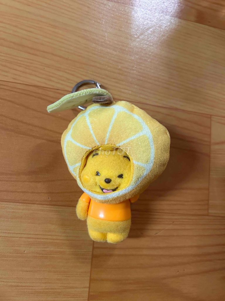 Móc khóa Gấu Pooh Vải bông Vàng