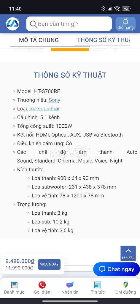 Loa soundbar Sony HT-S700RF Đen. Mua bán Tivi, Âm thanh tại Thành phố Thủ Đức Tp Hồ Chí Minh được đăng bởi Phan tâm hình 1