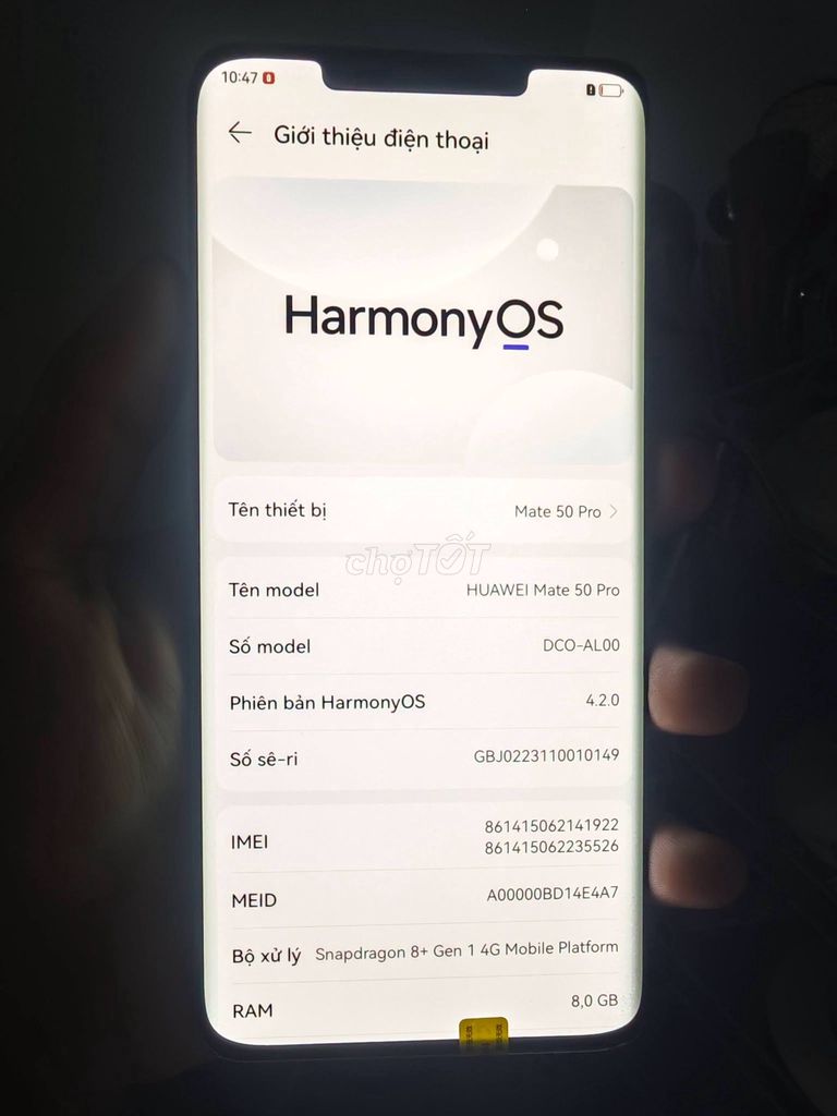 Huawei Mate 50 Pro Cam 8GB Like New. Mua bán Điện thoại tại Huyện Lý Sơn Quảng Ngãi được đăng bởi Hội Đồ Điện Tử hình 1