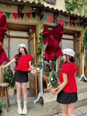 áo babydoll xếp ly đính nơ tay phồng. Mua bán Quần áo tại Huyện Đắk Tô Kon Tum được đăng bởi TNhư