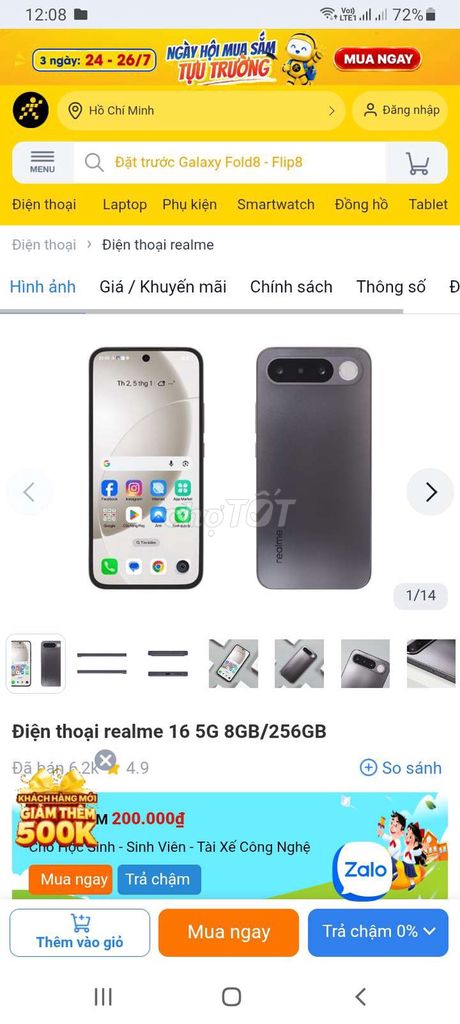 Realme 16T 256GB Đen 8GB 5G. Mua bán Điện thoại tại Huyện Hóc Môn Tp Hồ Chí Minh được đăng bởi Y hình 1