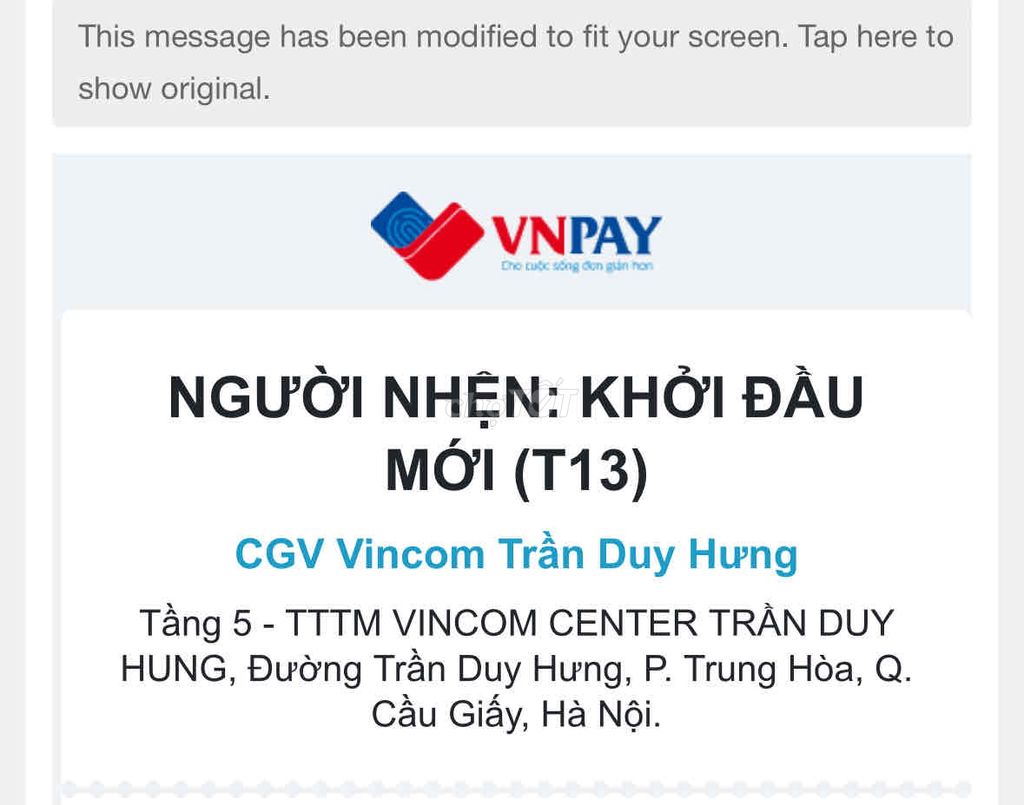 Vé xem phim CGV Người Nhện 22h30