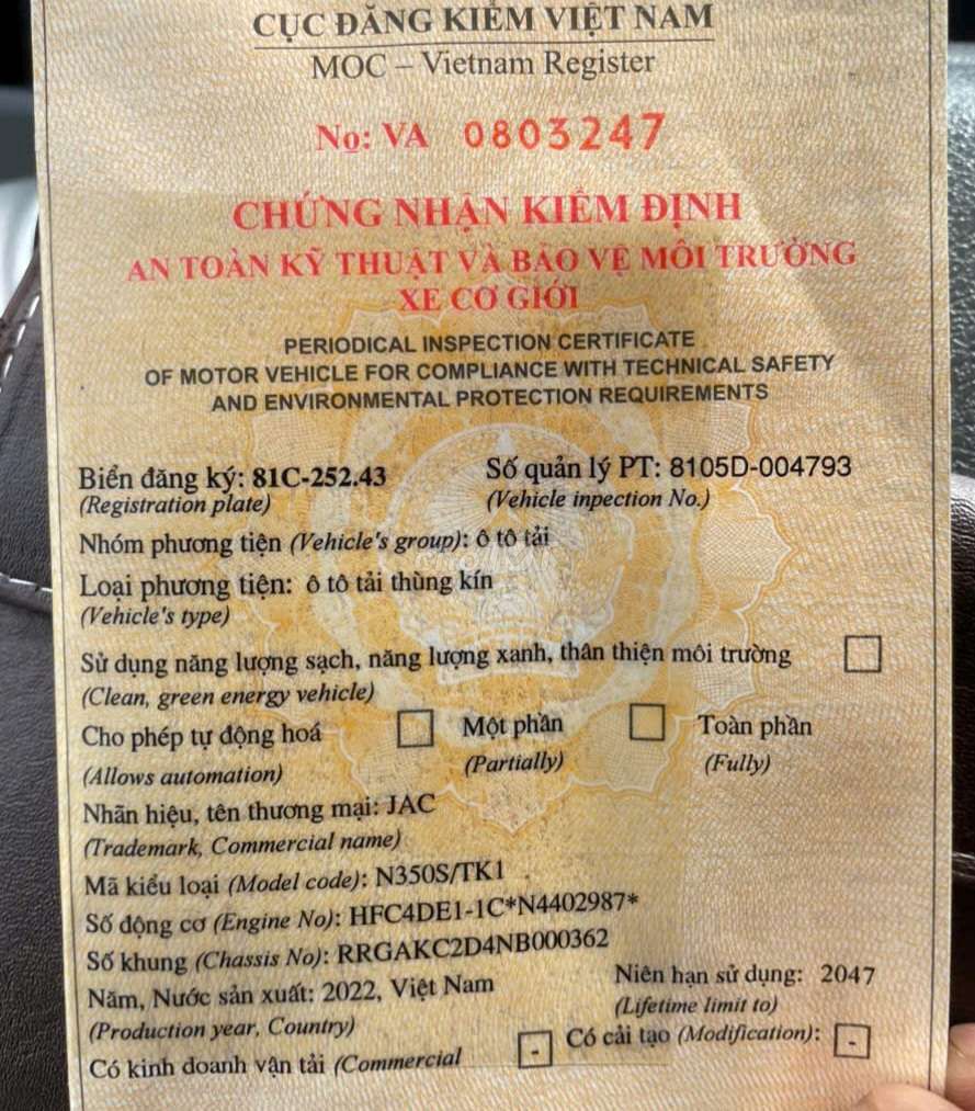 Bán gấp Jac 3.4 tấn đời 2022 thùng kín 4m3. Mua bán Xe tải, xe ben tại Thành phố Thuận An Bình Dương được đăng bởi Hồ Xe Tải hình 7