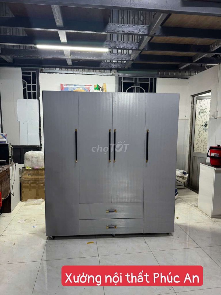 Tủ quần áo nhựa Đài Loan 4 cánh. Mua bán Tủ, kệ gia đình tại Quận Tân Bình Tp Hồ Chí Minh được đăng bởi Nội Thất Phúc Trường An hình 1