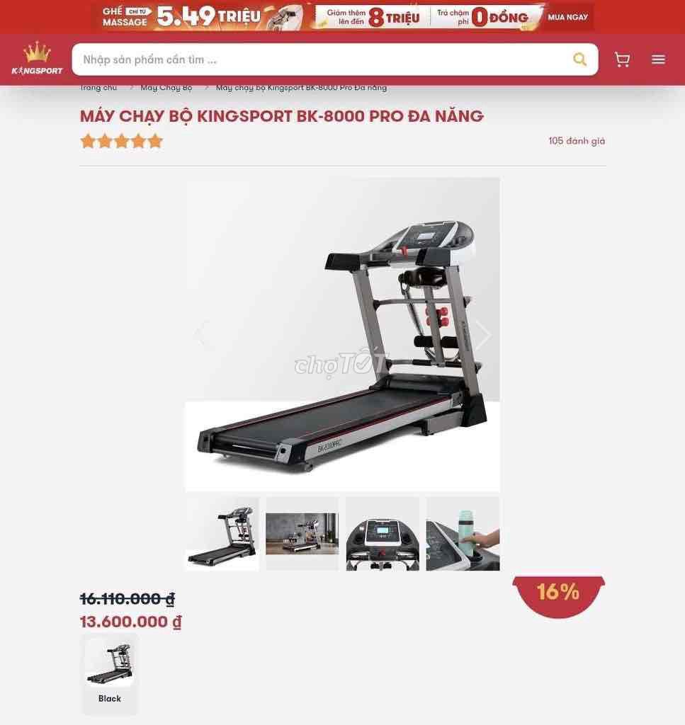 Máy chạy bộ Kingsport BK - 8000 Đen