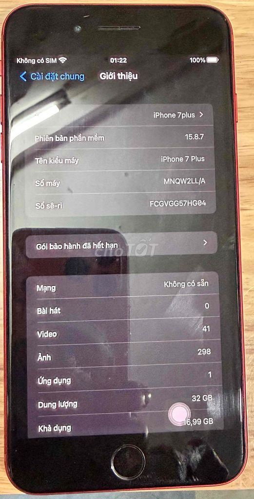 Apple iPhone 7 Plus 32GB Đỏ ( 6s 32g , 5s 16g). Mua bán Điện thoại tại Quận 10 Tp Hồ Chí Minh được đăng bởi Devil hình 1