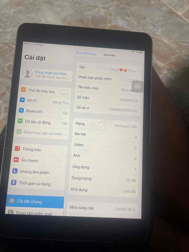 Apple iPad mini 2 16GB Xám. Mua bán Máy tính bảng tại Thị xã Phú Mỹ Bà Rịa - Vũng Tàu được đăng bởi Hoàng Sang Vlog hình 1