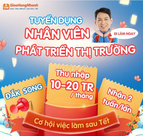 Tuyển 05 Lao Động Phổ Thông - Ứng Tuyển Shipper !!