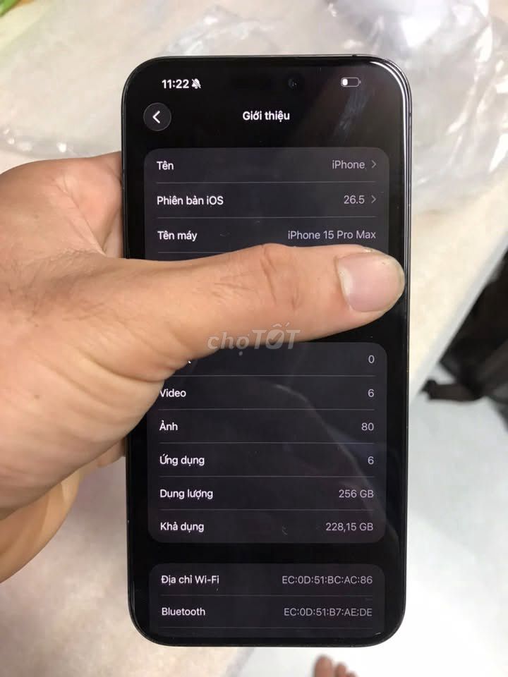 Apple iPhone 15 Pro Max 256GB Đen. Mua bán Điện thoại tại Huyện Đan Phượng Hà Nội được đăng bởi thắng hình 1