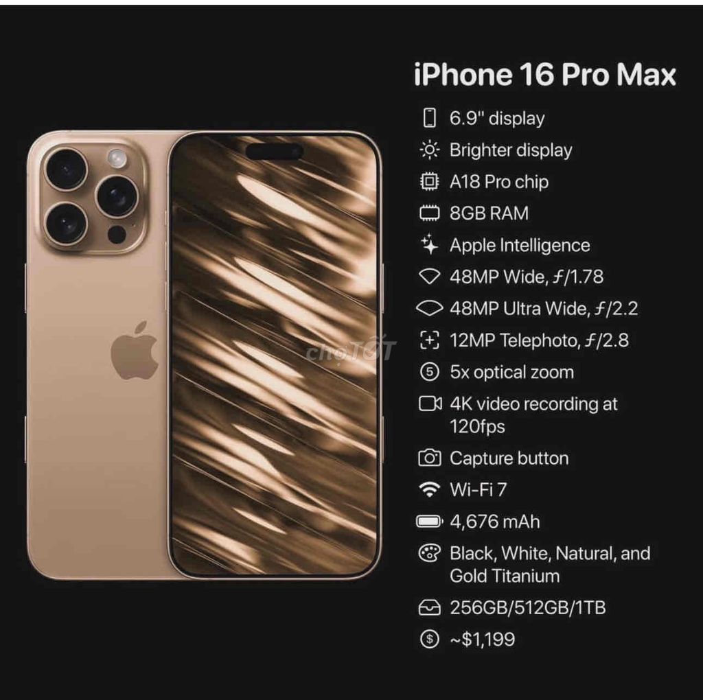 iPhone 16 Pro Max - Sẵn sàng chinh phục đẳng cấp