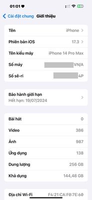 iPhone 14 Pro Max 256GB VN/A