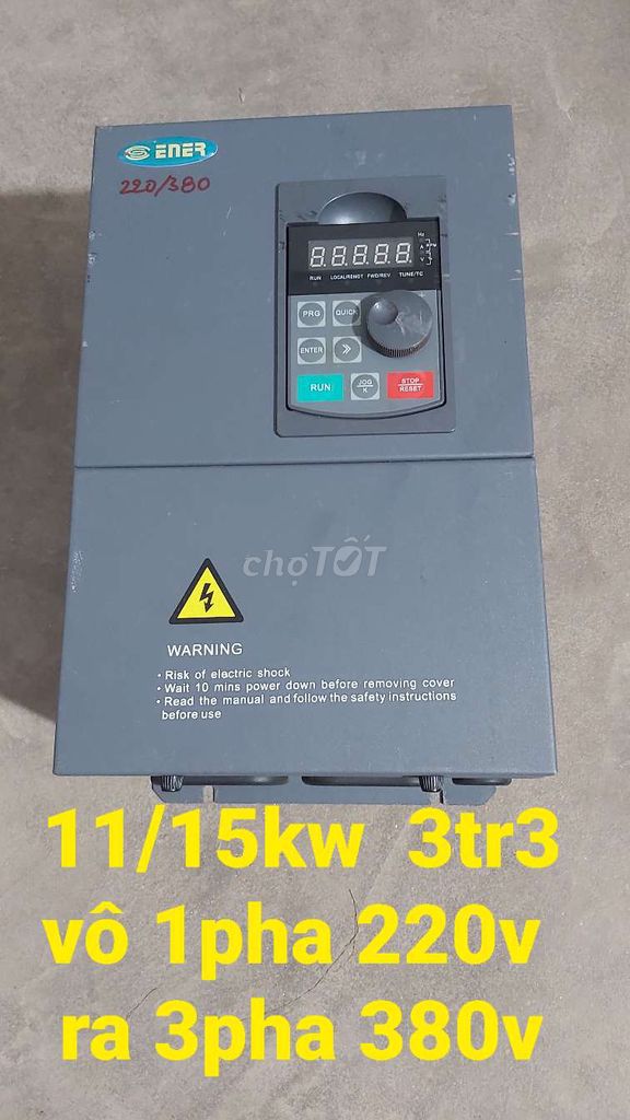 Biến tần ENER 11/15kW 1 pha 220V ra 3 pha 380V. Mua bán Đồ chuyên dụng, Giống nuôi trồng tại Huyện Quỳ Hợp Nghệ An được đăng bởi Luc hình 1