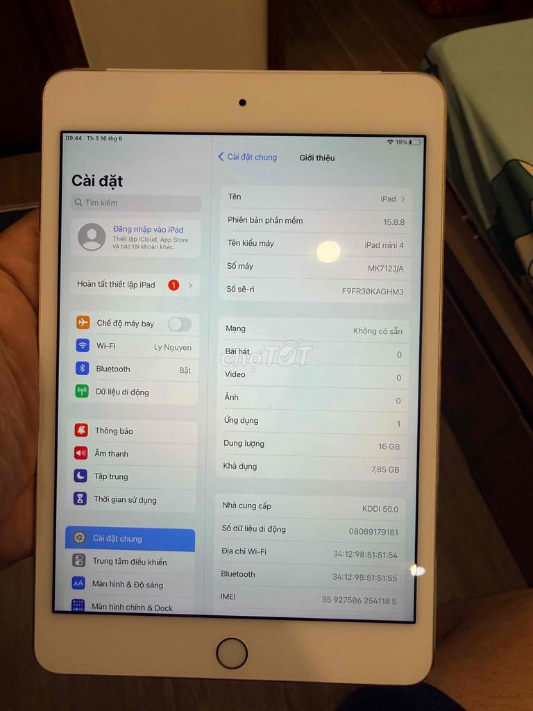 Apple iPad mini 4 16GB Vàng. Mua bán Máy tính bảng tại Quận 1 Tp Hồ Chí Minh được đăng bởi Mr Bách  hình 1