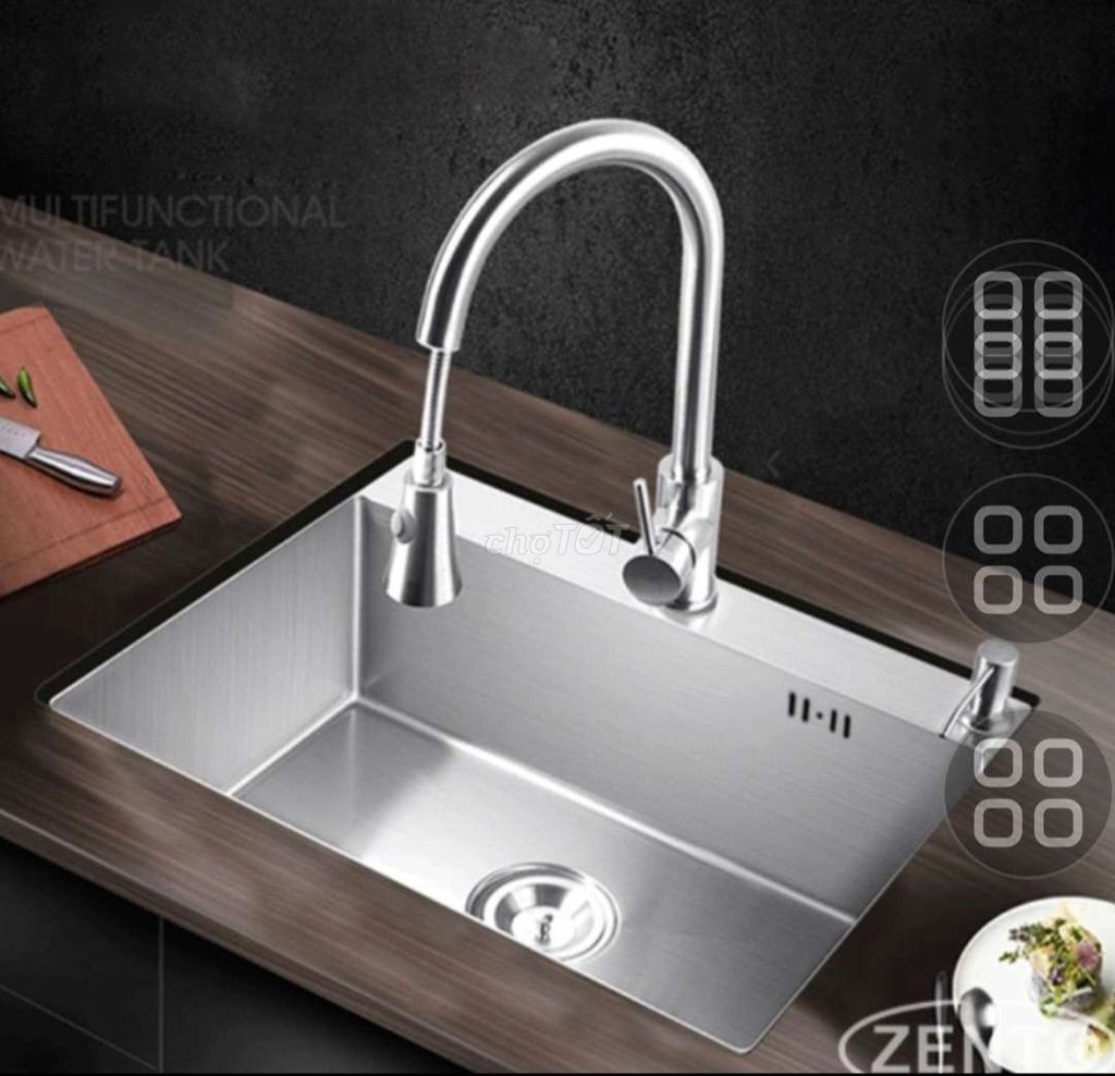 Chậu rửa chén Inox kèm vòi . Mua bán Thiết bị vệ sinh, nhà tắm tại Quận Bình Tân Tp Hồ Chí Minh được đăng bởi NiNa SHOP hình 1