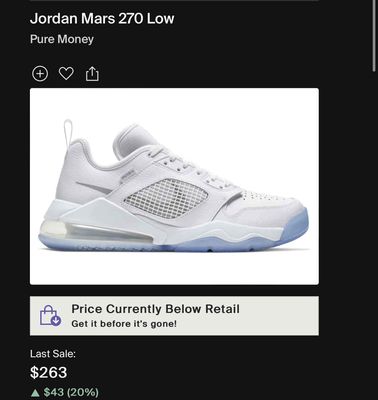 [CHÍNH HÃNG][Mới 90%] Nike Jordan Mars 270, new 6t