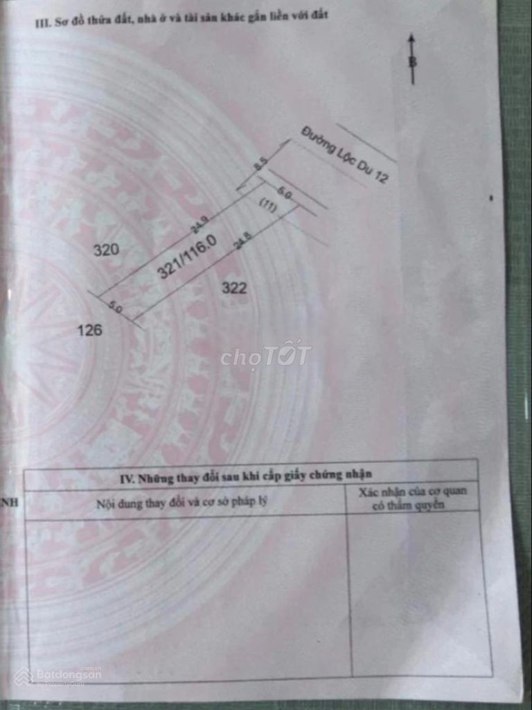 Cần Bán Lô Đất,SHR,Ngay TT Thị Xã Trảng Bàng,DT 116m2, Giá 990tr.