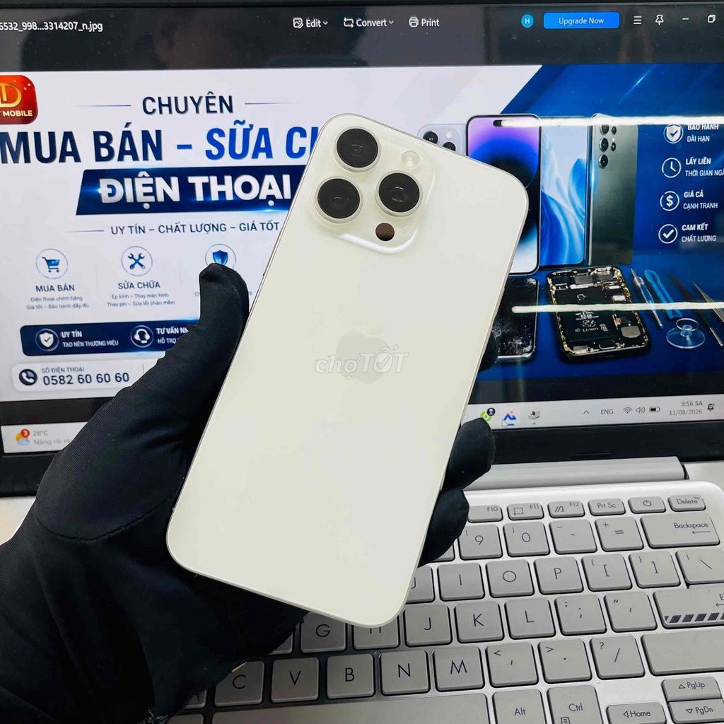 Apple iPhone 15 Pro Max 512GB Trắng Quốc Tế. Mua bán Điện thoại tại Thành phố Biên Hòa Đồng Nai được đăng bởi DT MOBILE BIÊN HOÀ hình 1