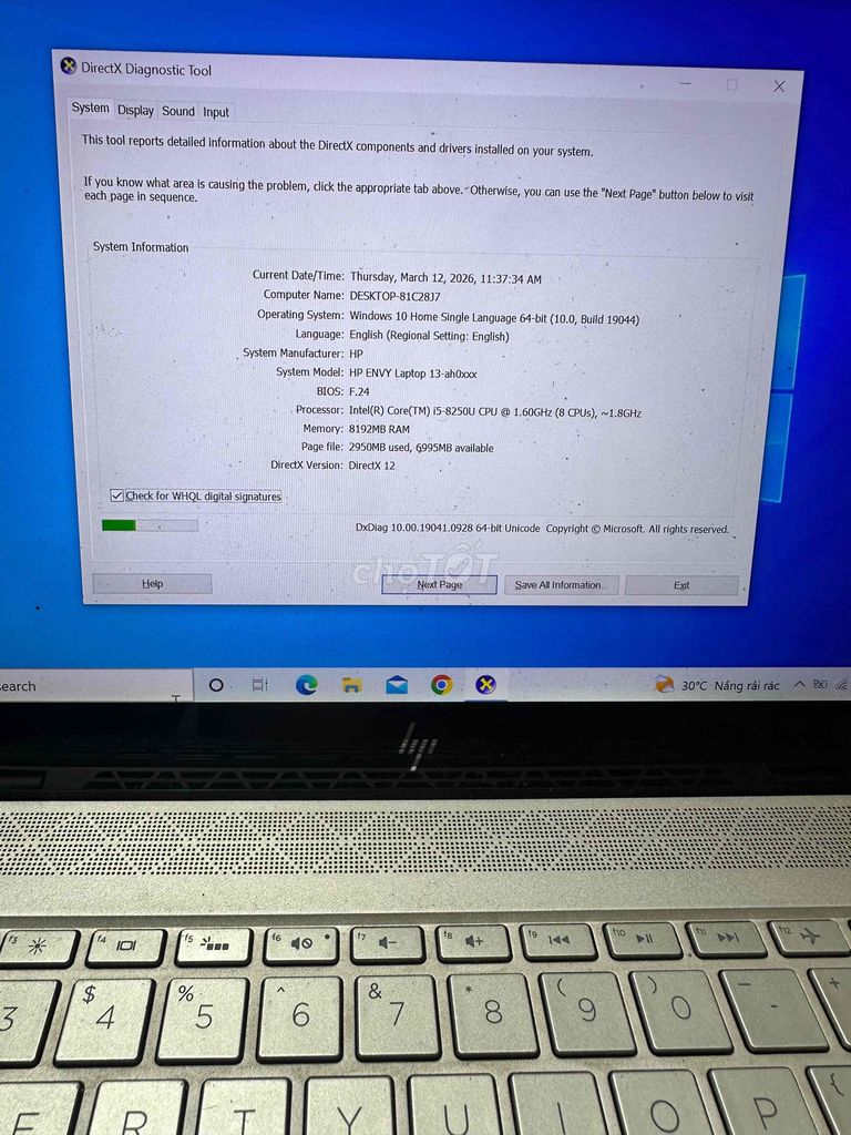 Laptop HP Envy i5 8250u 8gb/256 ssd. Mua bán Laptop tại Quận 12 Tp Hồ Chí Minh được đăng bởi HoàngNhân hình 1