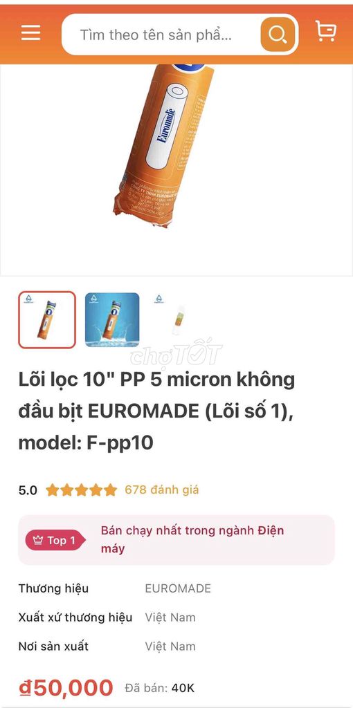 Lõi lọc nước Euromade Sợi PP 10 inch. Mua bán Bếp, lò, đồ điện nhà bếp tại Huyện Như Xuân Thanh Hóa được đăng bởi Lương phương hình 1