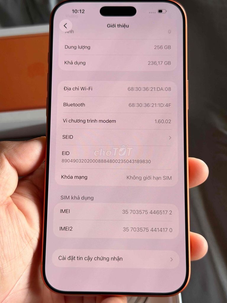 Apple iPhone 17 Pro Max 256GB Cosmic Orange. Mua bán Điện thoại tại Thành phố Thủ Đức Tp Hồ Chí Minh được đăng bởi Viết Trình hình 1