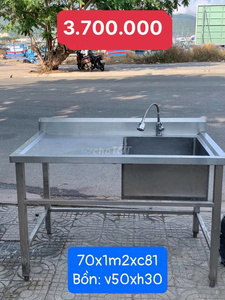 Bồn rửa chén Inox 1 hộc 70x120x81cm. Mua bán Thiết bị vệ sinh, nhà tắm tại Quận Sơn Trà Đà Nẵng được đăng bởi THẾ GIỚI ĐỒ CŨ ĐÀ NẴNG hình 1