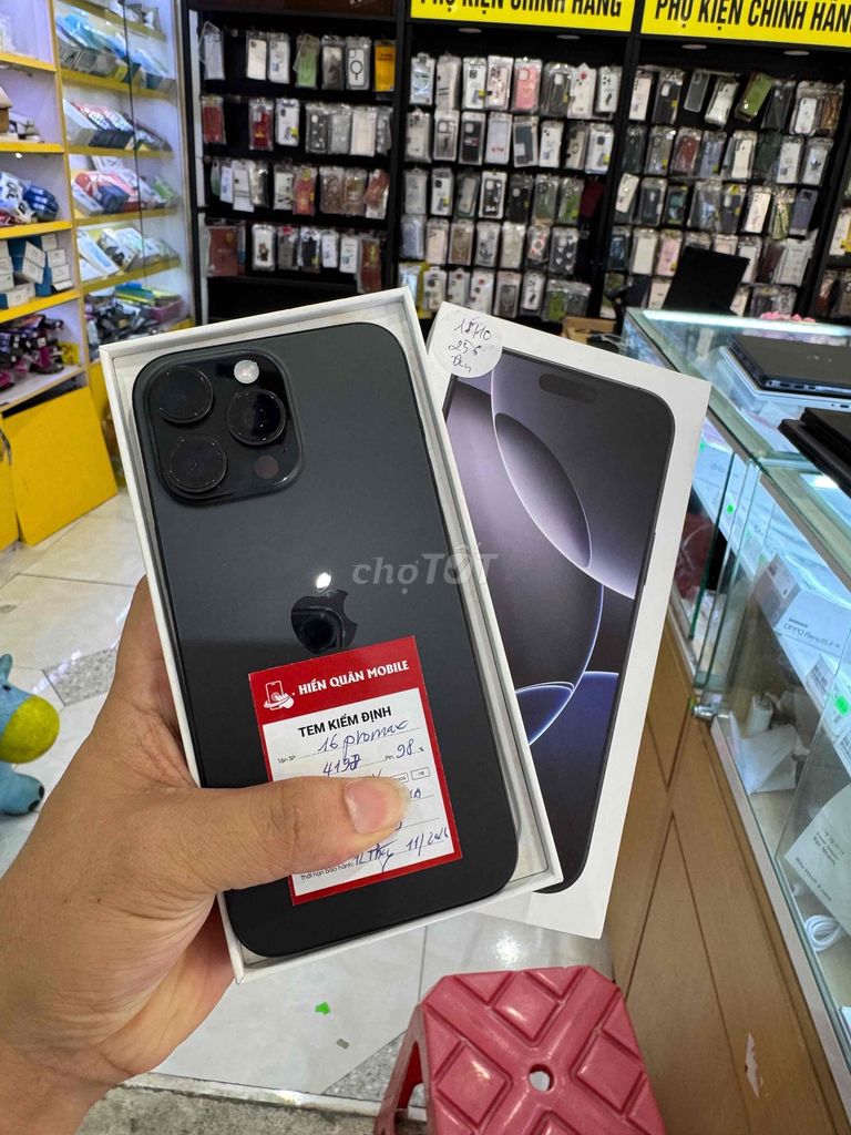 Apple iPhone 16 Pro Max Đen 99% full box. Mua bán Điện thoại tại Huyện Mê Linh Hà Nội được đăng bởi Hiền Quân Mobile hình 1