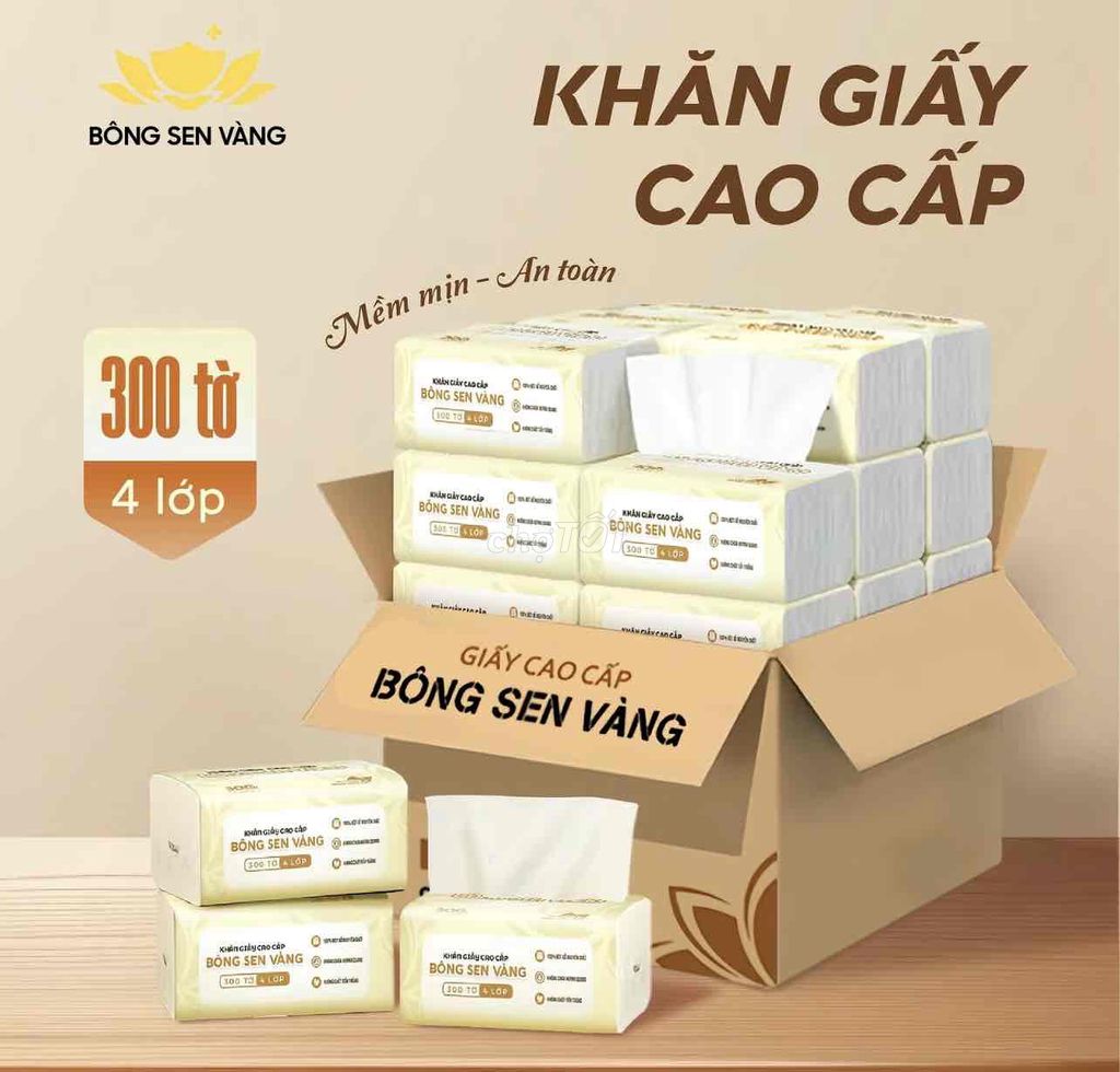 Khăn giấy Bông Sen Vàng 4 lớp 300 tờ. Mua bán Nội thất, đồ gia dụng khác tại Thành phố Bắc Ninh Bắc Ninh được đăng bởi Diêm Cần hình 1