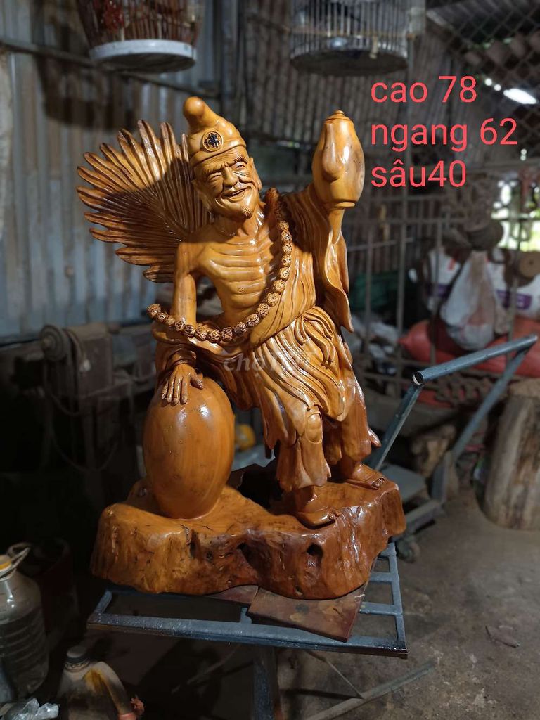 Tượng gỗ Tế Công liền khối . Mua bán Đồ sưu tầm, đồ cổ tại Huyện Đông Hưng Thái Bình được đăng bởi vương hình 1