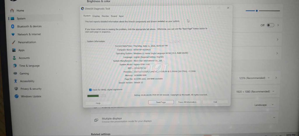 MSI Katana GF66 11UD i7-11800H 16GB RTX 3050 Ti. Mua bán Laptop tại Quận Hải Châu Đà Nẵng được đăng bởi Trần Văn Thảo hình 1