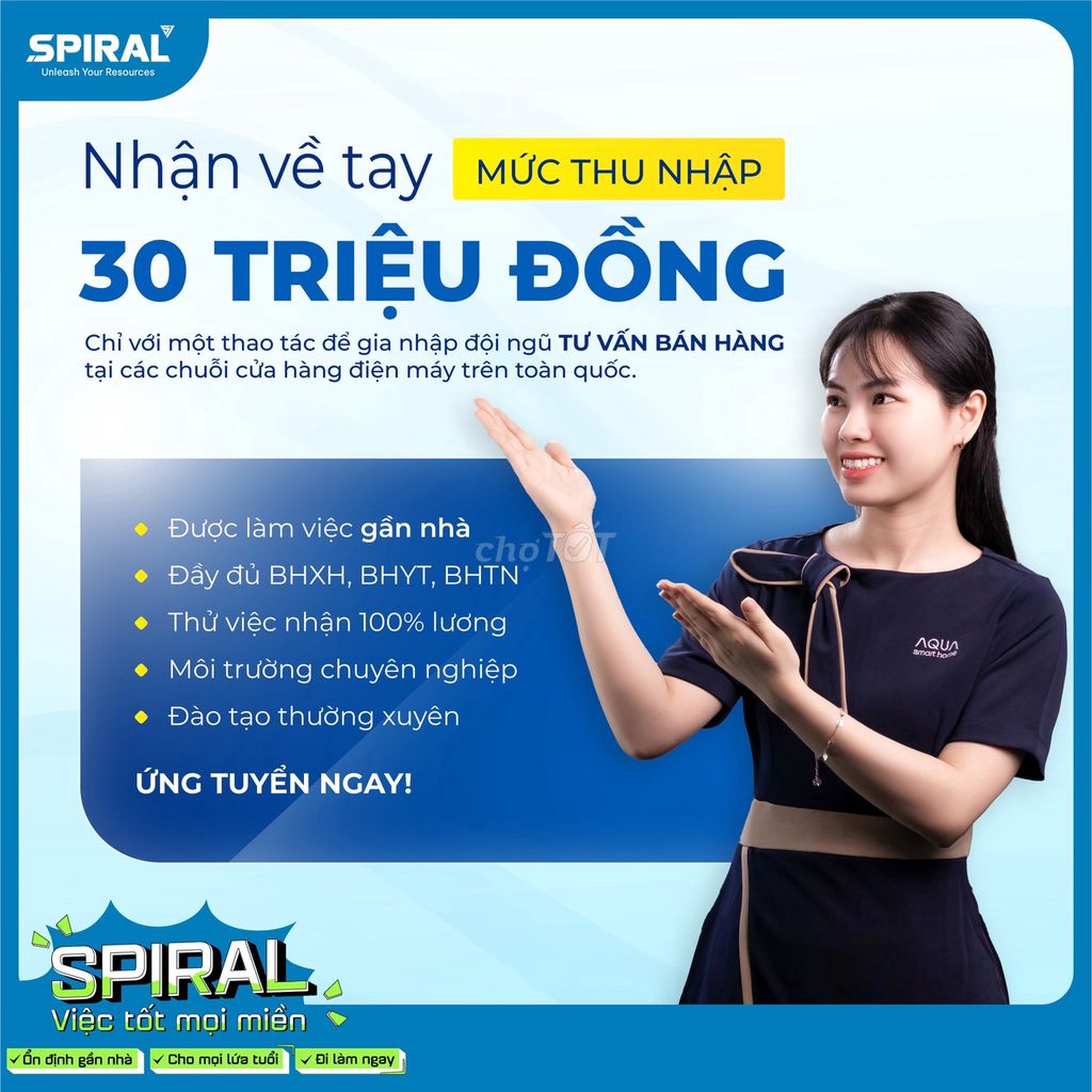 Tuyển Nhân Viên Bán Hàng AQUA