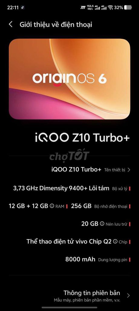 iQOO Z10 Turbo+ 12GB/256GB Dimensity 9400+. Mua bán Điện thoại tại Huyện Mỹ Xuyên Sóc Trăng được đăng bởi minh phát chung hình 1