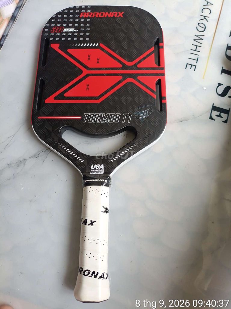 Vợt Pickleball Arronax Tornado T1 3D 18K Đen, Đỏ
